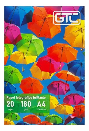 Gtc Resma Papel Fotográfico Brillante A4 180Grs 20 Hojas