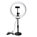 Aro De Luz Led 26Cm Selfie Con Base Regulable Soporte Celular 3 Intensidades