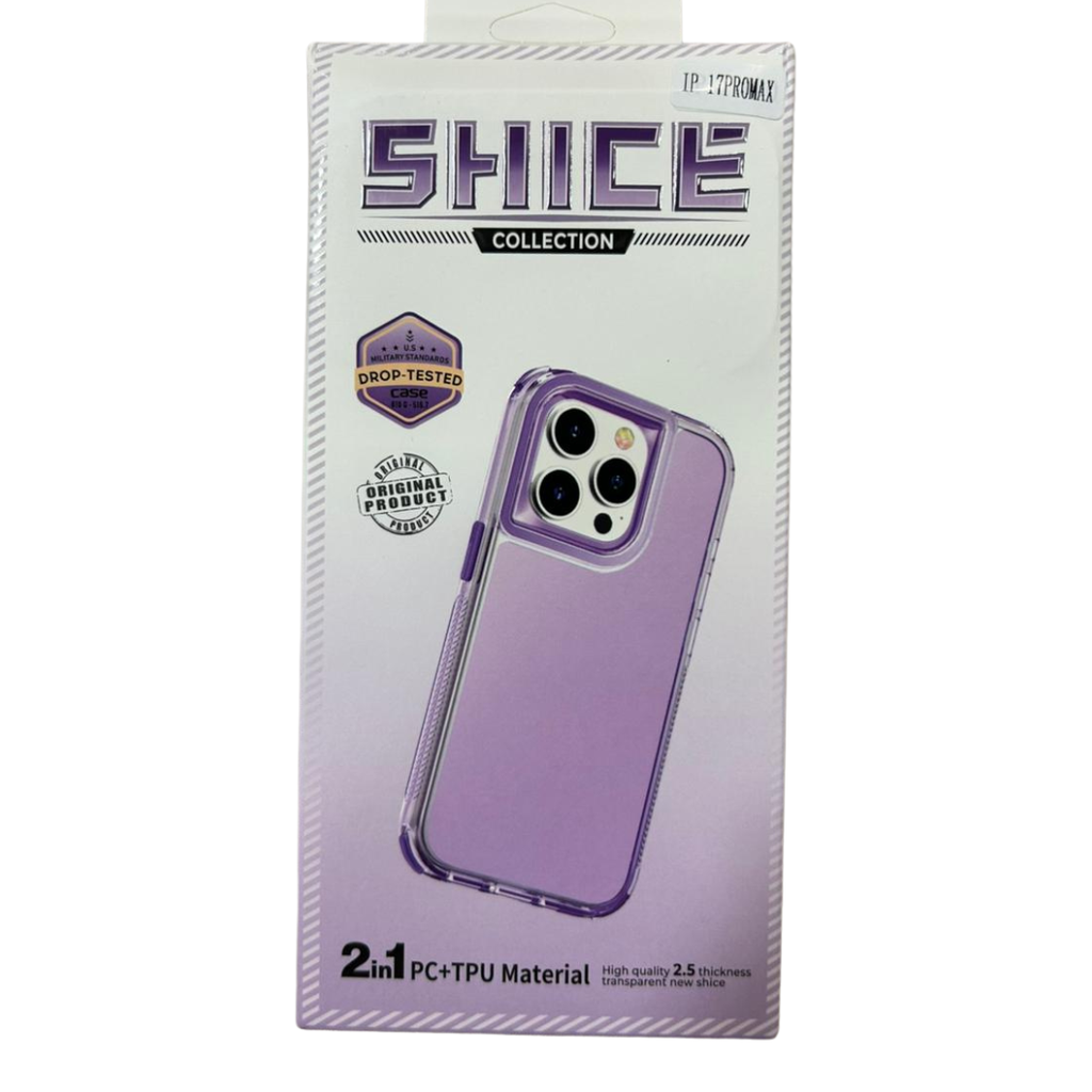 Funda Tpu Antigolpe Iphone 17 Pro Max Violeta Transparente Shice 