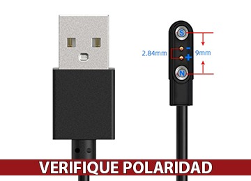 Cable Smartwatch Smartband Universal 2 Pines 2.8Mm 9Mm 60Cm Se Conecta Al Cargador Tp-19778
