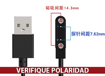 Cable Smartwatch Smartband Universal 2 Pines 4.0Mm 9.5Mm 60Cm Se Conecta Al Cargador Tp-19780