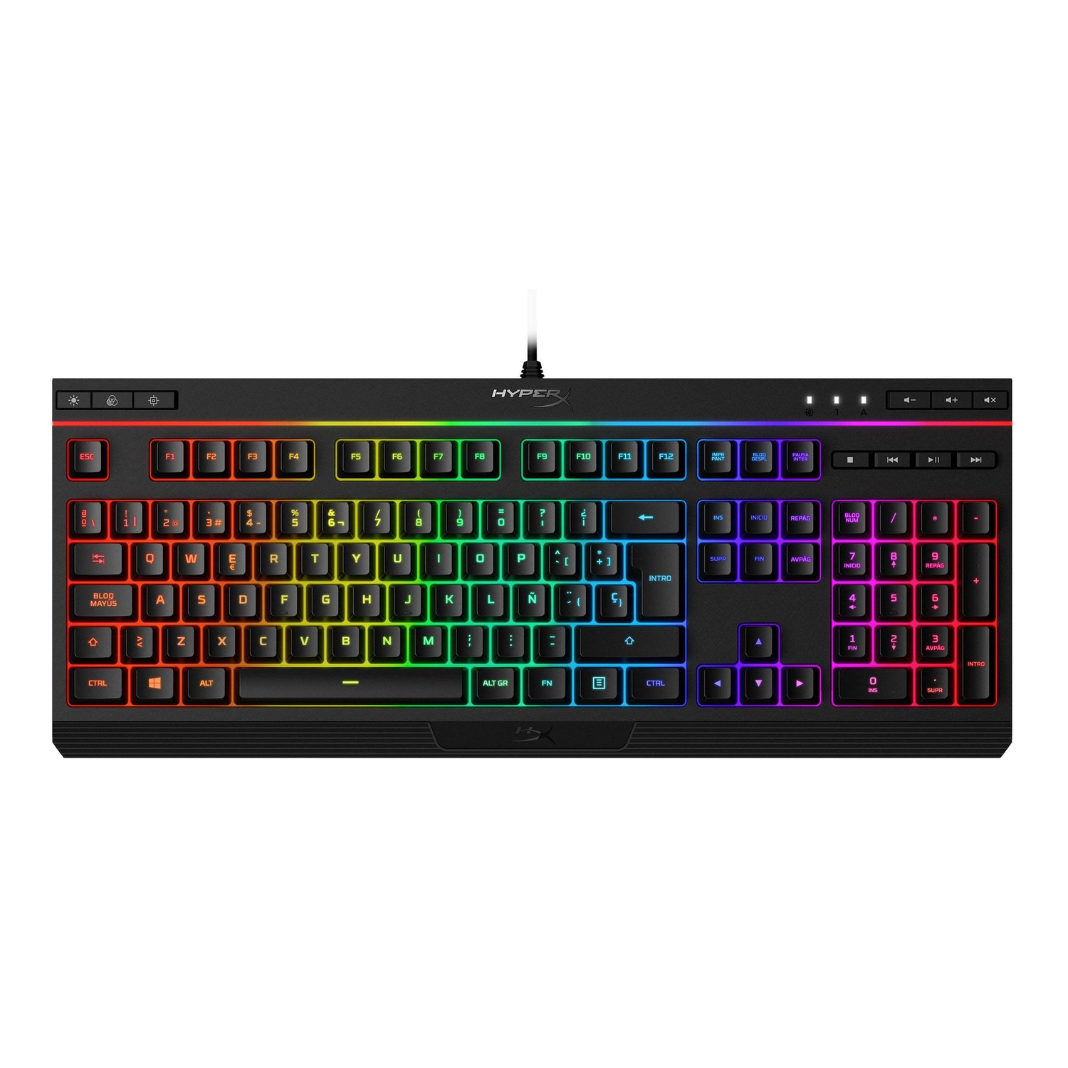Teclado C/Cable Hyperx Alloy Core Rgb La Negro