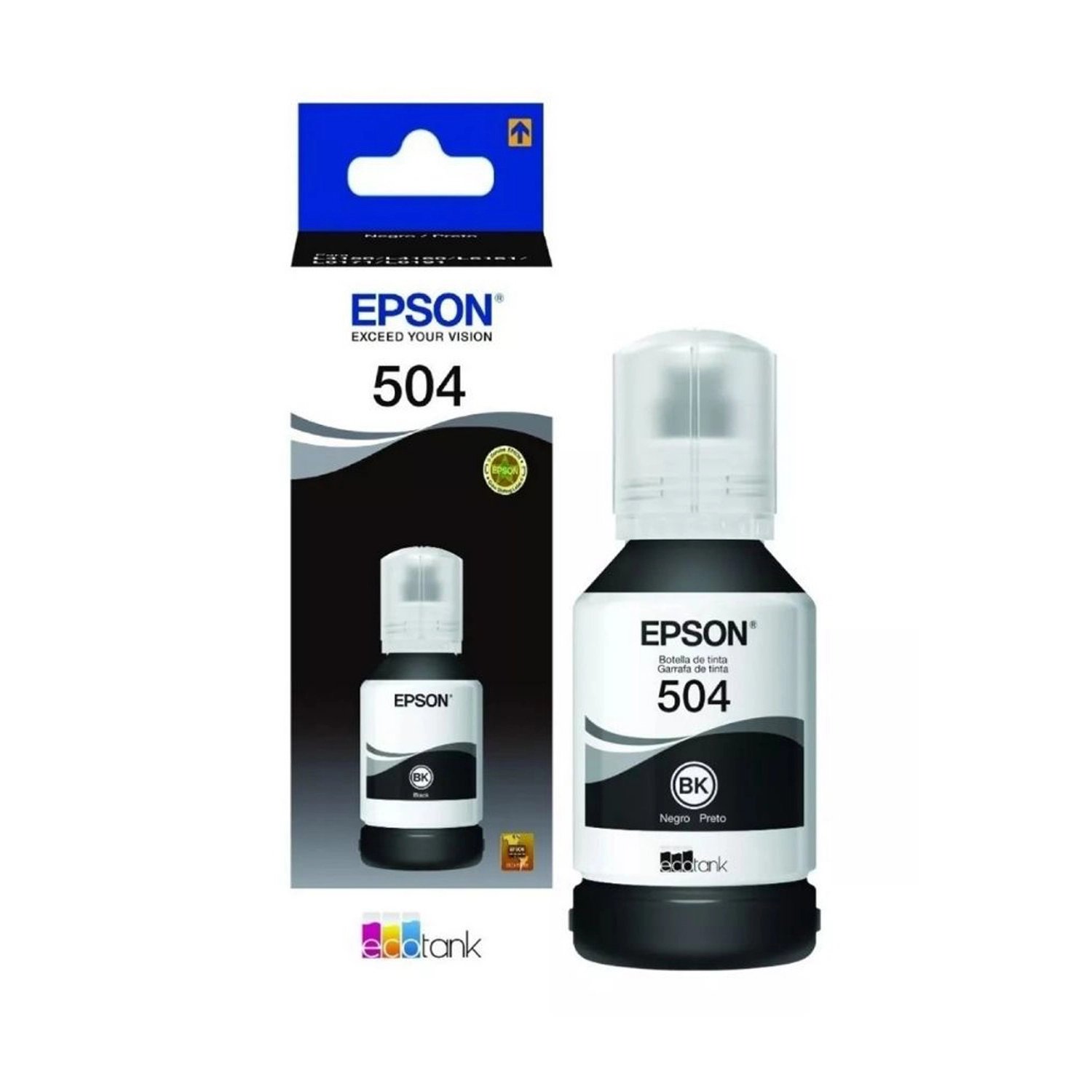Botella De Tinta Epson 504 Negro