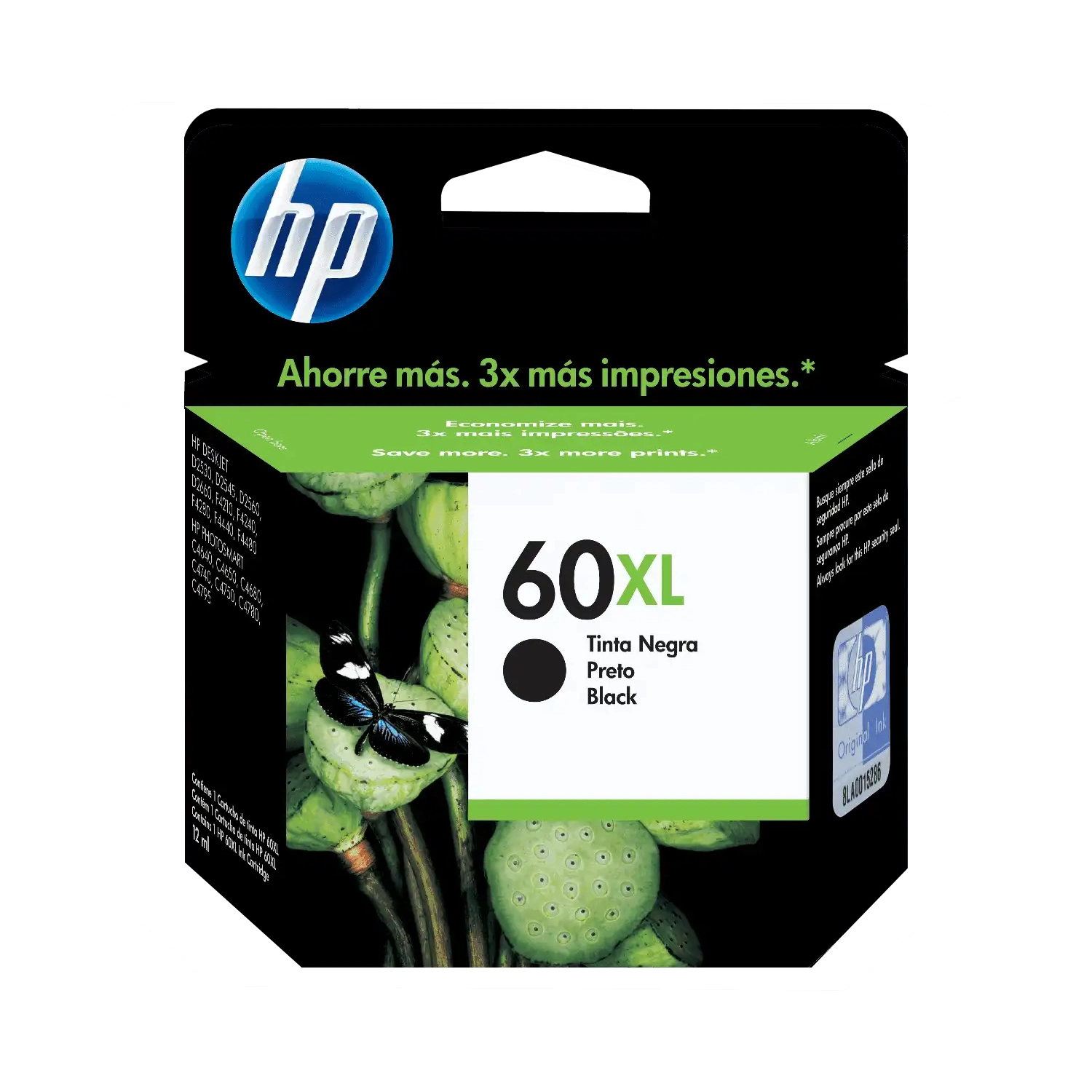 Cartucho De Tinta Hp 60Xl Negro