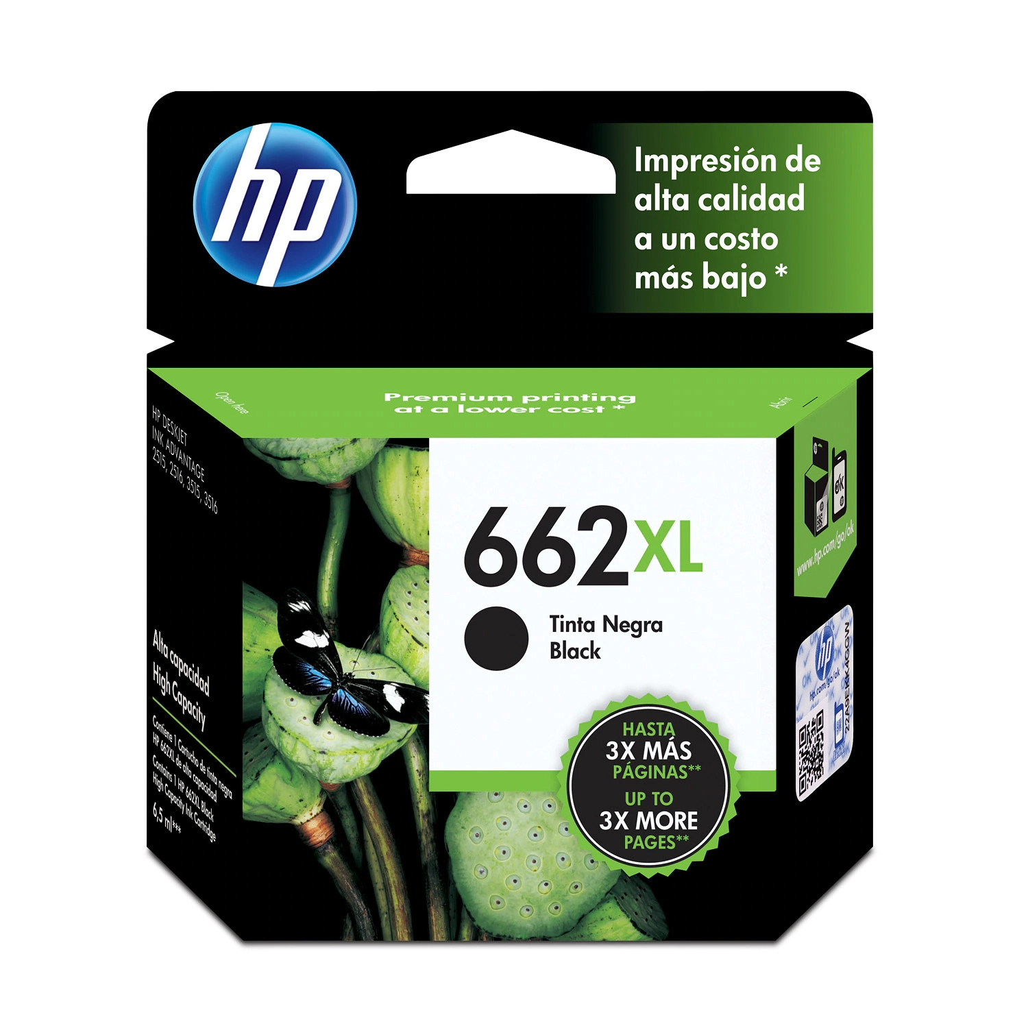 Cartucho de Tinta HP 662XL Negro