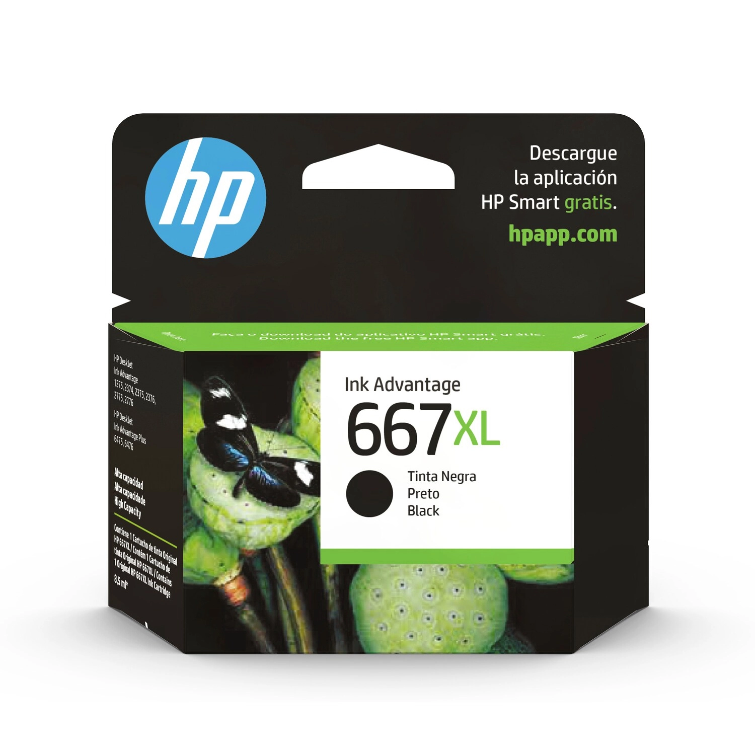 Cartucho De Tinta Hp 667Xl Negro