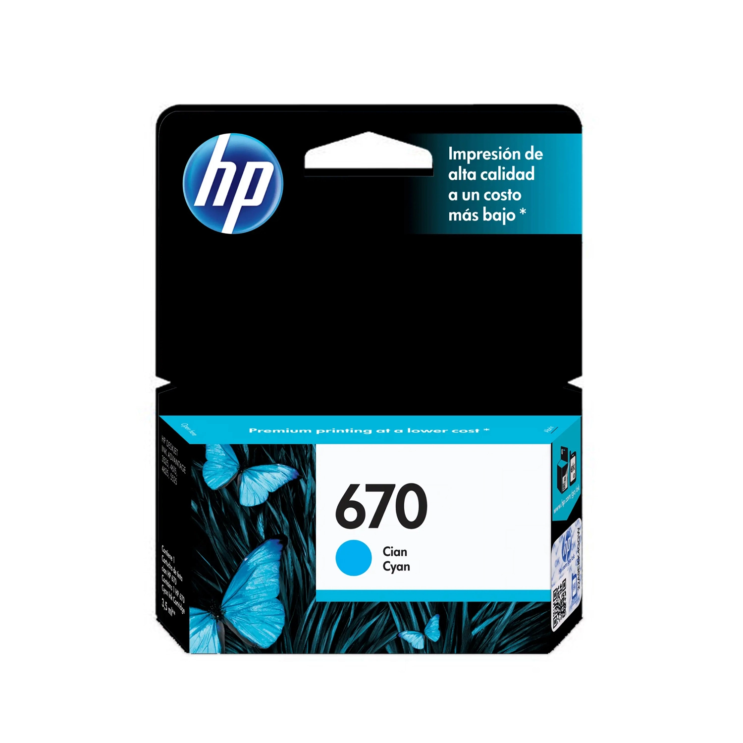 Cartucho De Tinta Hp 670 Cian