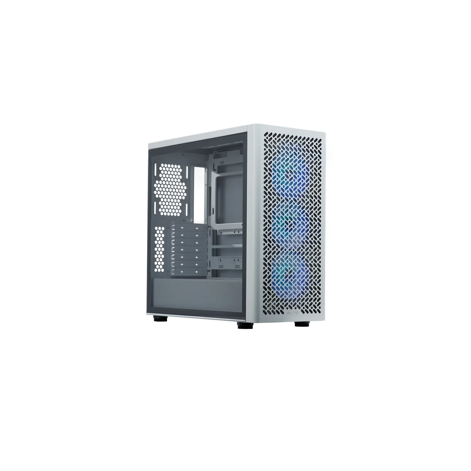 Gabinete Cooler Master Elite 502 White 3 Fans Argb S/Fuente