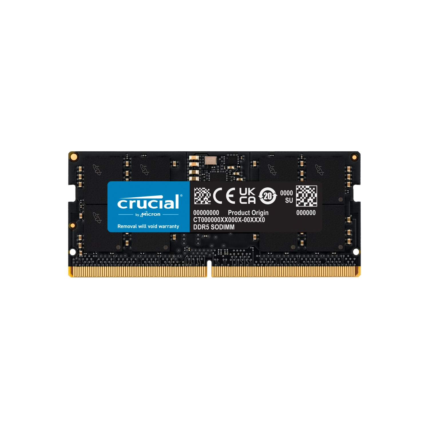 Memoria Ram SODIMM CRUCIAL Basic 16GB DDR5 4800MHz CL40 1.10V Single Negro