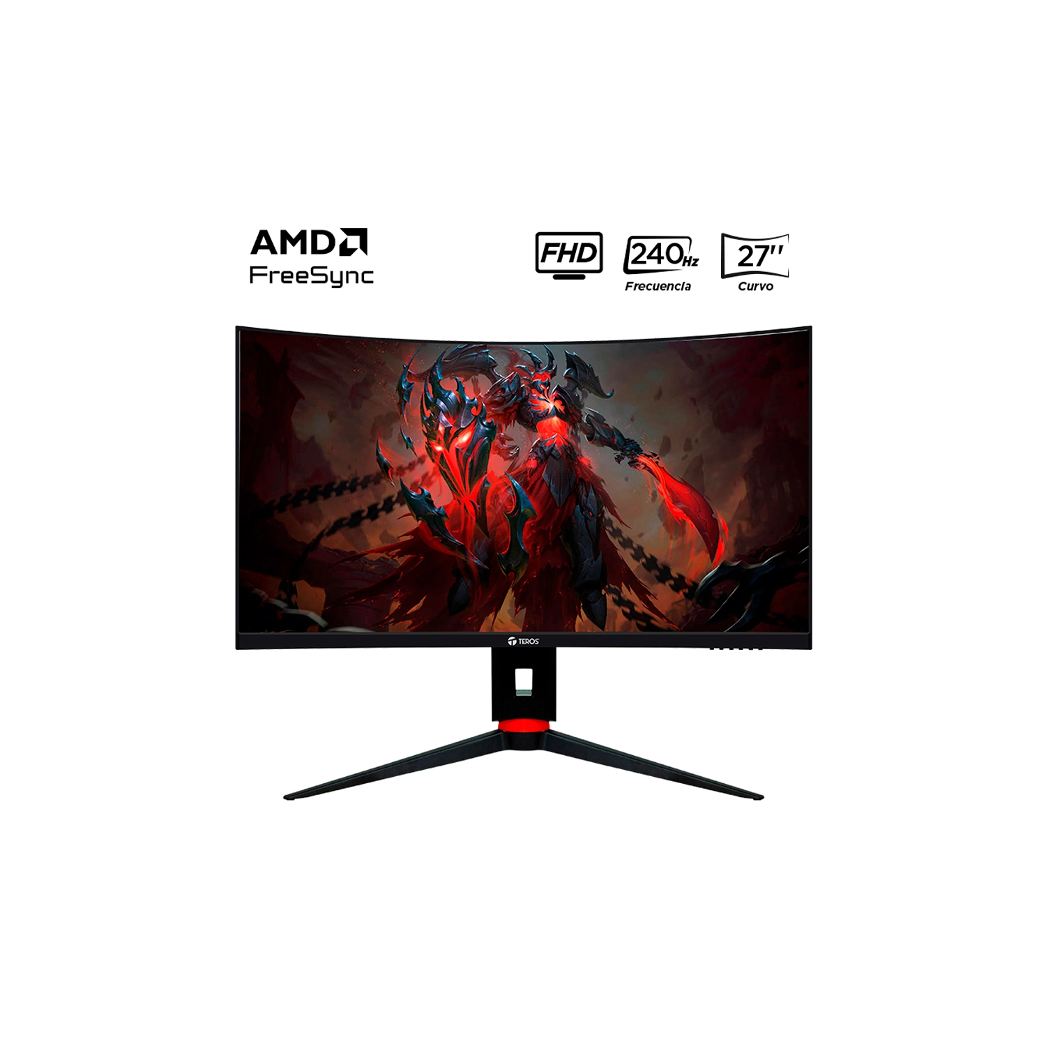 Monitor Teros Te-2764G Gaming 27" Curvo Va Fhd (1920 X 1080) 240Hz 1Ms