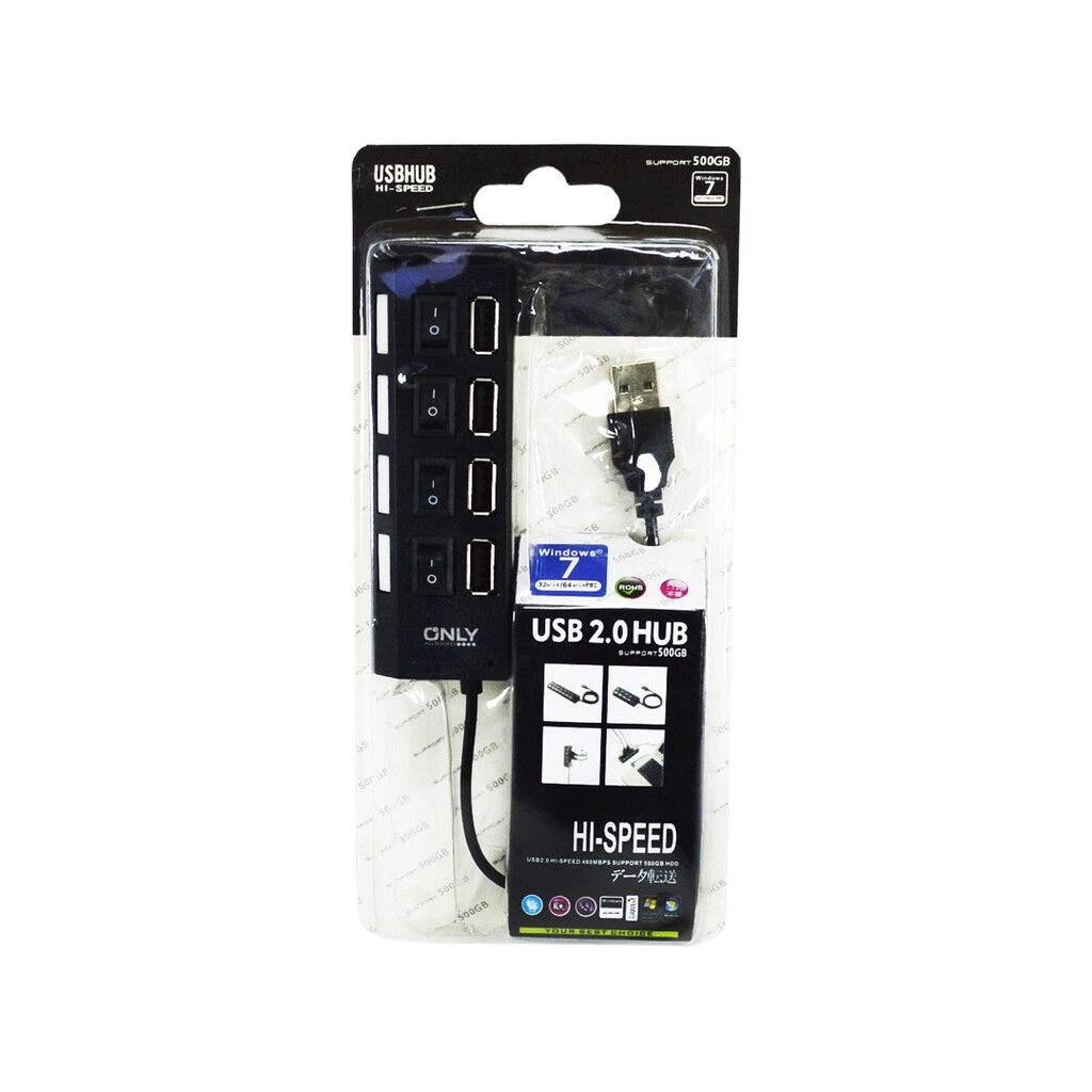 Adaptador Hub Usb 4 Puertos – Negro