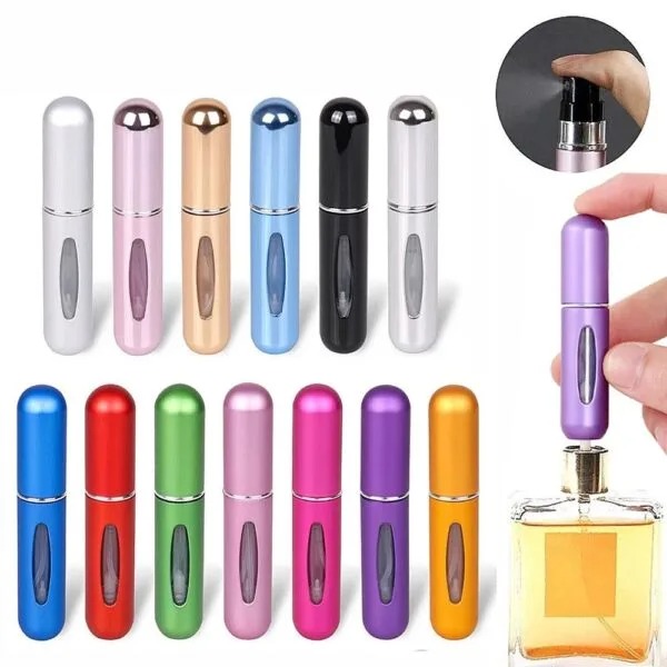 Mini Perfumero Portatil Recargable 5Ml Varios Colores