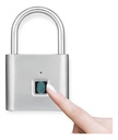 Candado Con Lector Huella Digital Recargable Usb Plateado