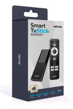 Netmak Nm-Stick Conversor Smart Tv Stick 4K Android 10.0 2Gb /16Gb Apps Procesador Mejorado