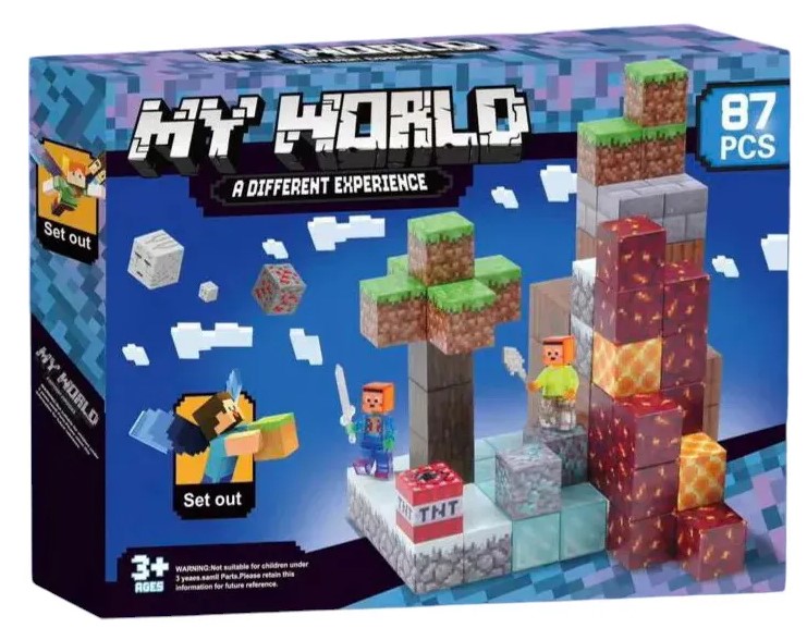 Minecraft Cubos Imantados Didacticos My World 87 Piezas Edad 3+