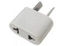Adaptador Enchufe 2 Espigas Rectas 110V A 2 Patas Cruzadas 220V Blanco / Negro