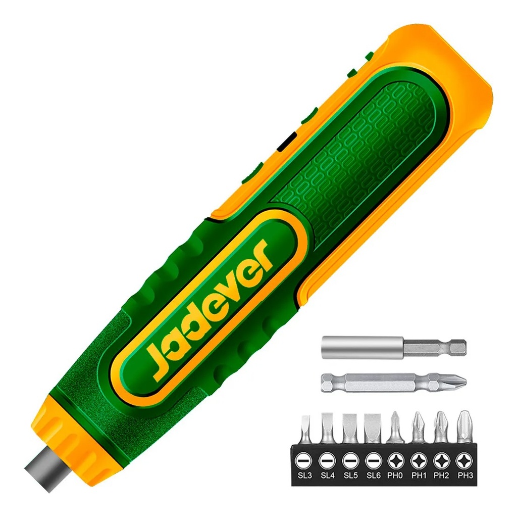 Jadever Set Destornillador Inalámbrico + Puntas 4V 1.4" Recargable Usb C 260 Rpm Indicador De Carga - Jdcv4435