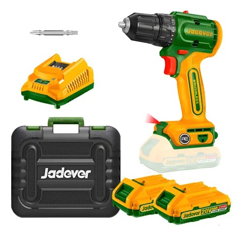 Jadever Taladro Atornillador Brushless Con Impacto 20V 72 Nm 2 Velocidades (Incluye Brocas, Baterías Y Cargador) - Jdcdp7281-4