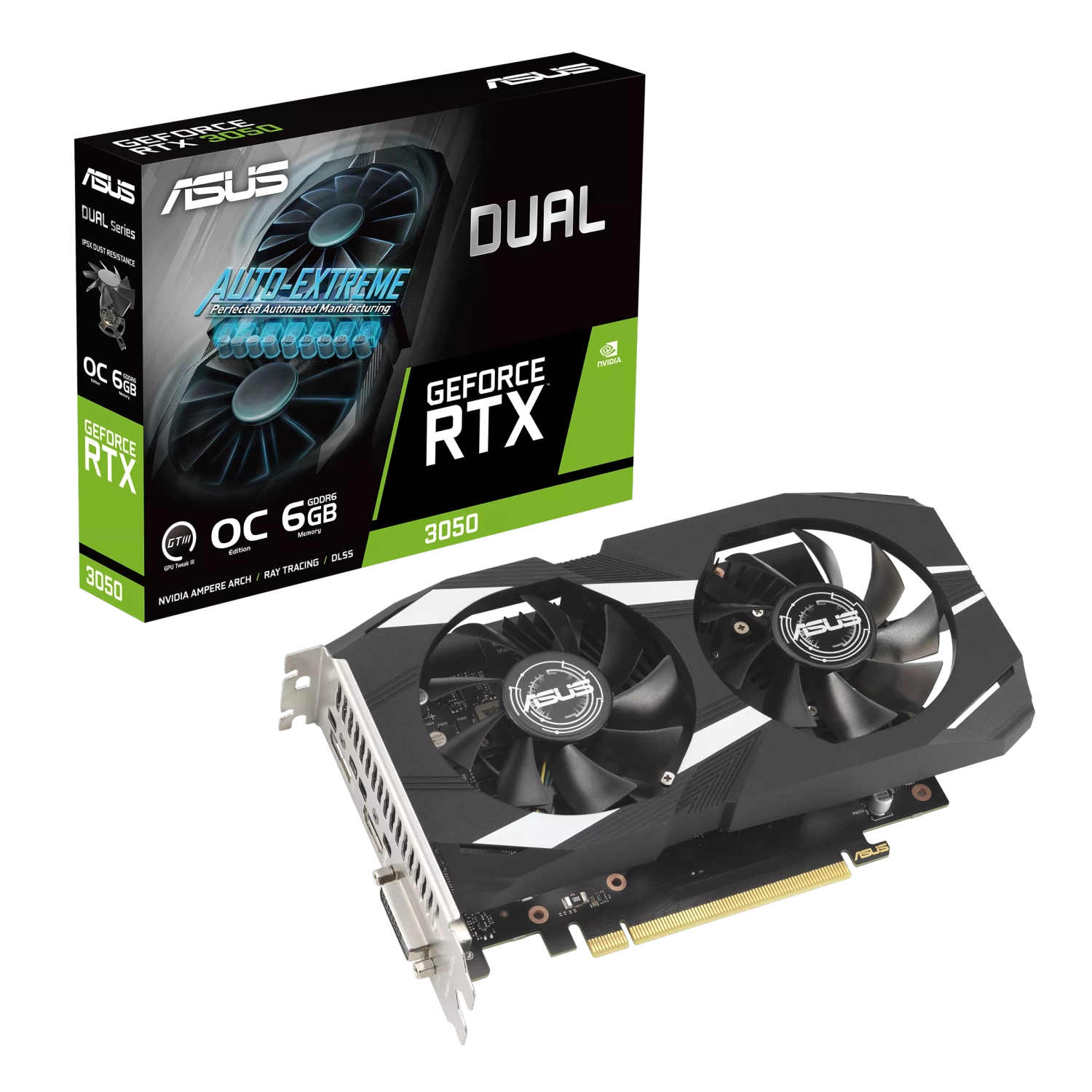 Placa De Video Asus Nvidia Geforce Dual Rtx 3050 O6G
