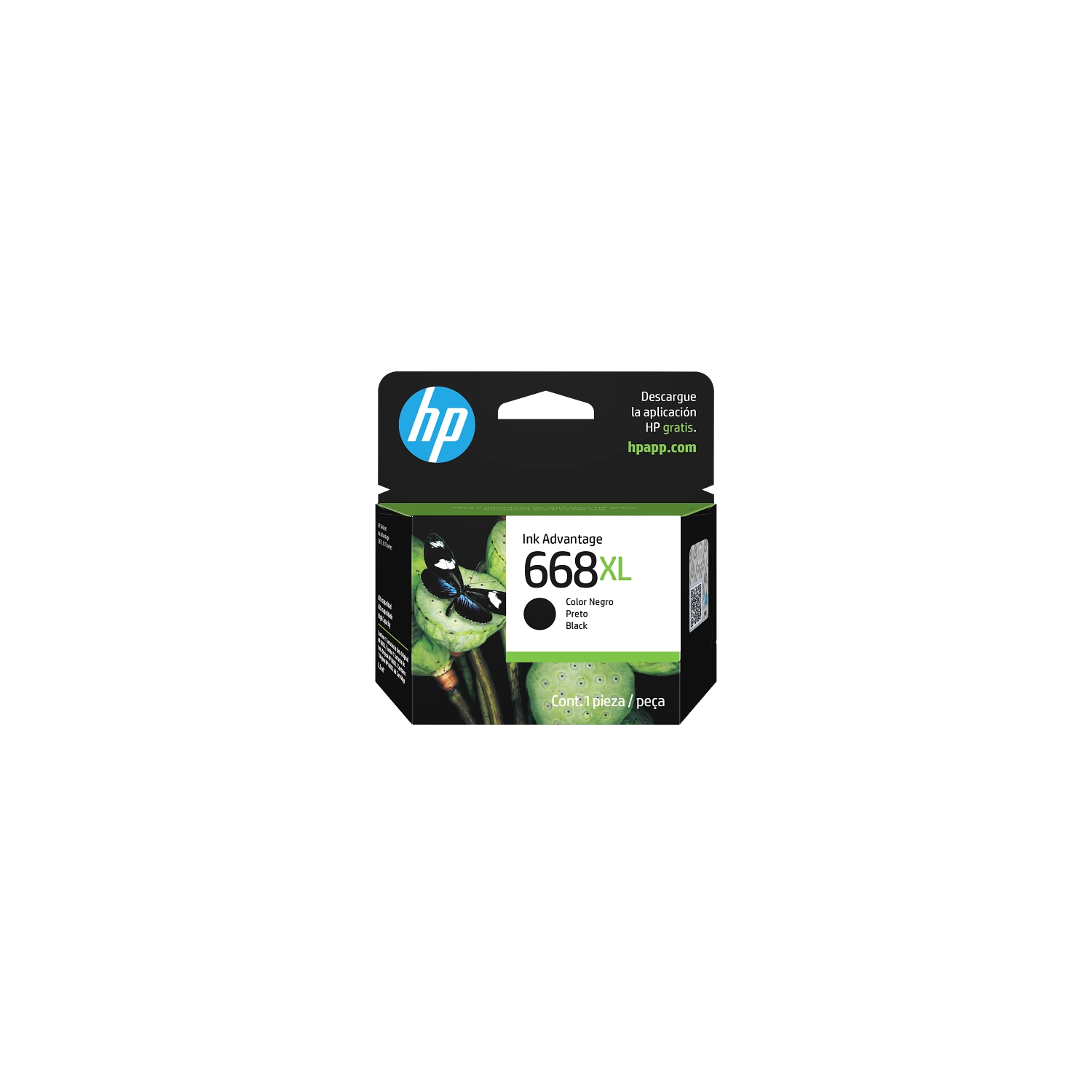 Hp Cartucho  De Tinta  668Xl Negro