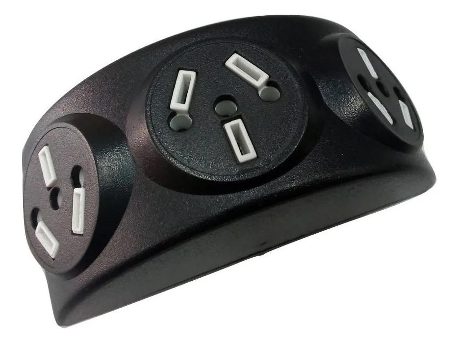 Tripto Triple Con Enchufe Giratorio Blanco O Negro