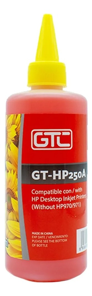 Gtc Tinta Hp Alternativa 250 Ml Para Impresoras Inkjet Amarillo