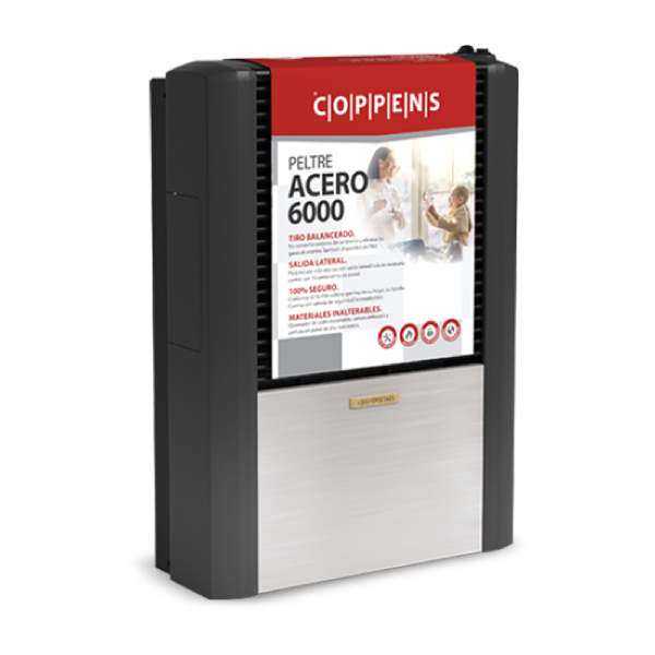 Calefactor Coppens Peltre Acero 6000 Kcalh - Tb Mg Csalida Izq