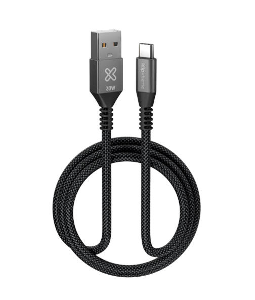 Cable Klipxtreme Kx Power Go Usb-A To Usb-C Cable  30W 480Mbps 33Ft30M Braided (Kac-050-10Ft)