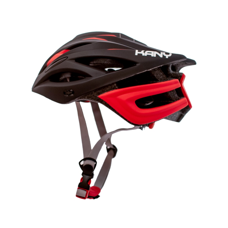 Casco Kany Route - Talle L - Modelo H4R-Rl - Color Negro Y Rojo Mate