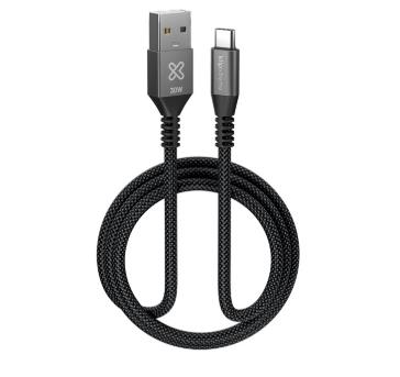 Cable Klipxtreme Kx Power Go 650  Kx Usb-C Cable 100W 10Gbps 10Ft3M Braided  (Kac-650-10Ft)