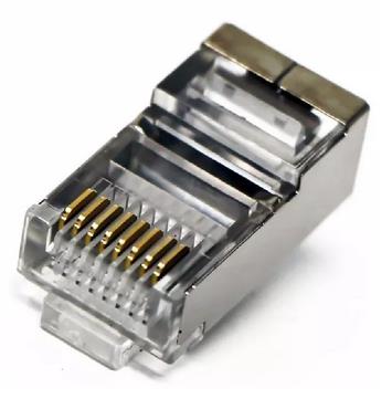 Ficha Rj45 Plastica Reforzada Con Metal Para Cctv
