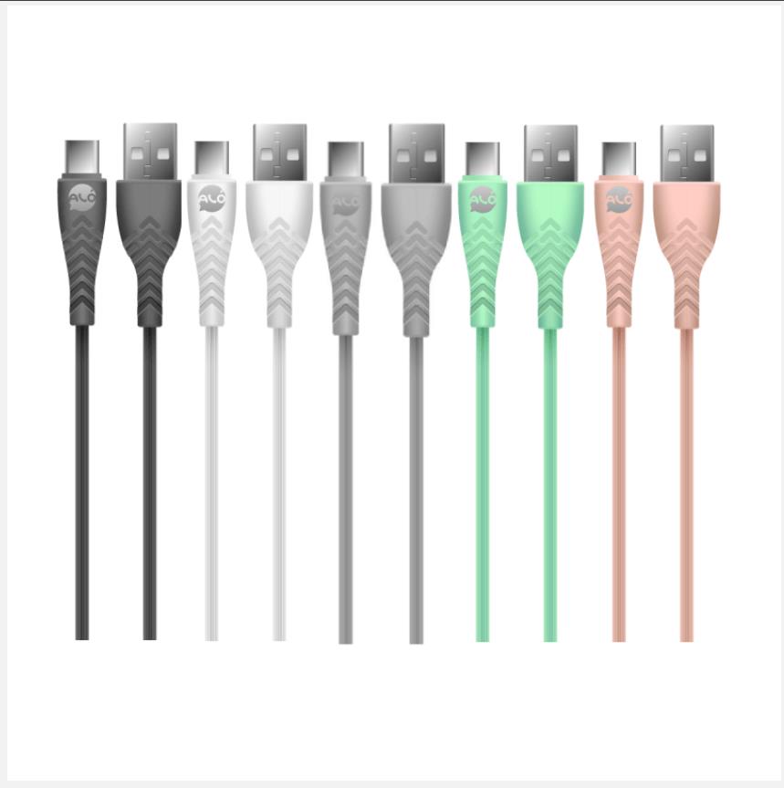 Cable Alo Flash Usb Type-C X12 Unidades La Caja Colores Varios (6332)