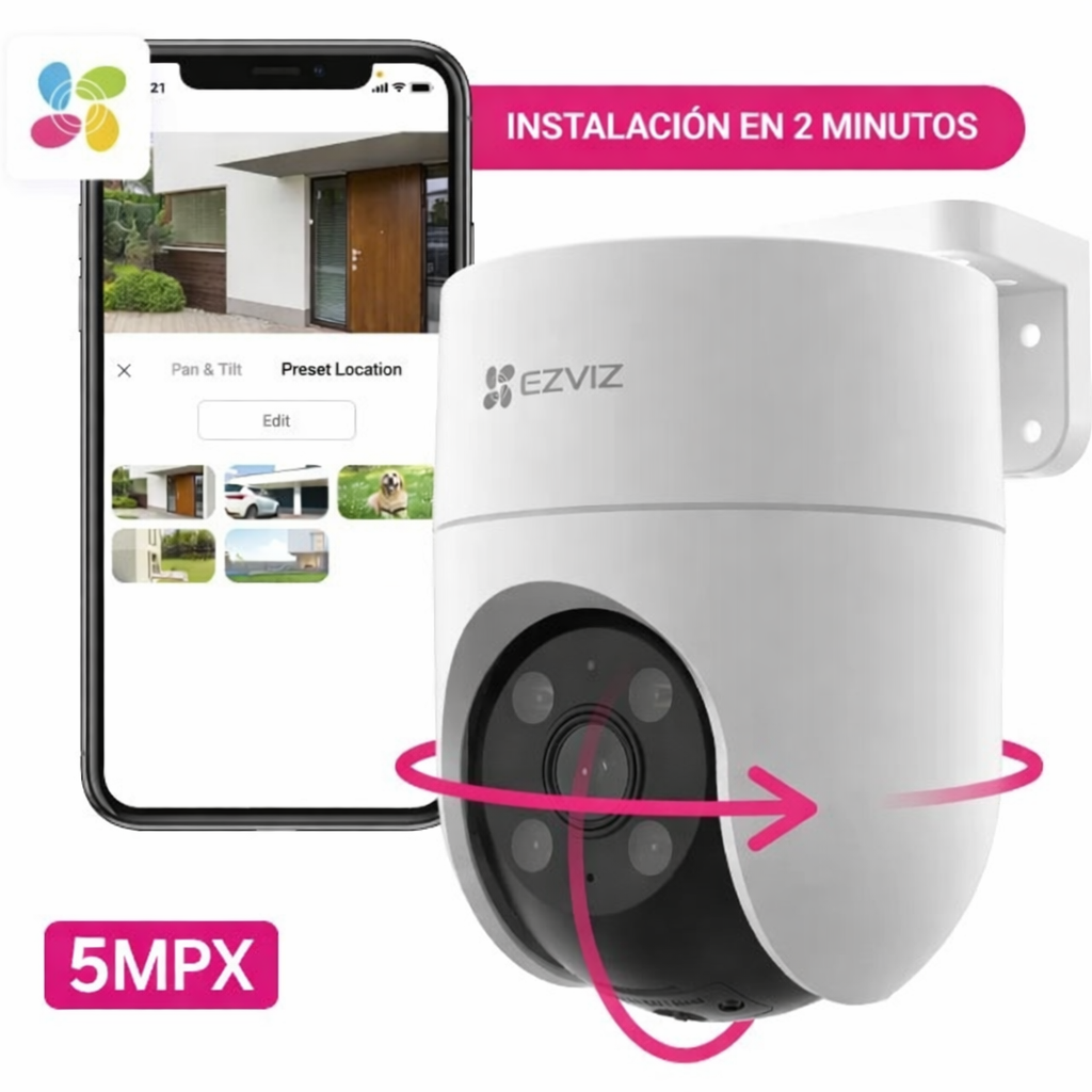 Ezviz Cs-H8C Pro-R200-1K3Wkfl 3K - Cámara Ip Ptz Wifi 5Mpx Mic Audio Color Vu Giratoria Exterior 3K (Consulte Instalacion A Domicilio) 