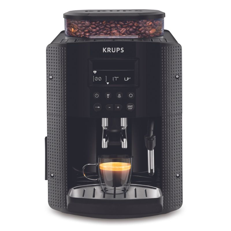 Cafetera Krups Espresso Full Auto Display Ea815070 - Negra 15 Bares De Presion
