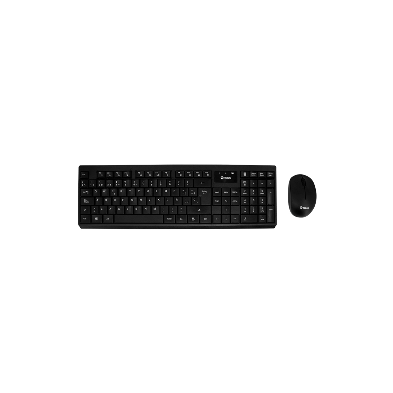 Combo Teclado Y Mouse Inalambrico Teros Te-4071N 2.4Ghz Negro utiliza pilas 1xAAA + 1xAA
