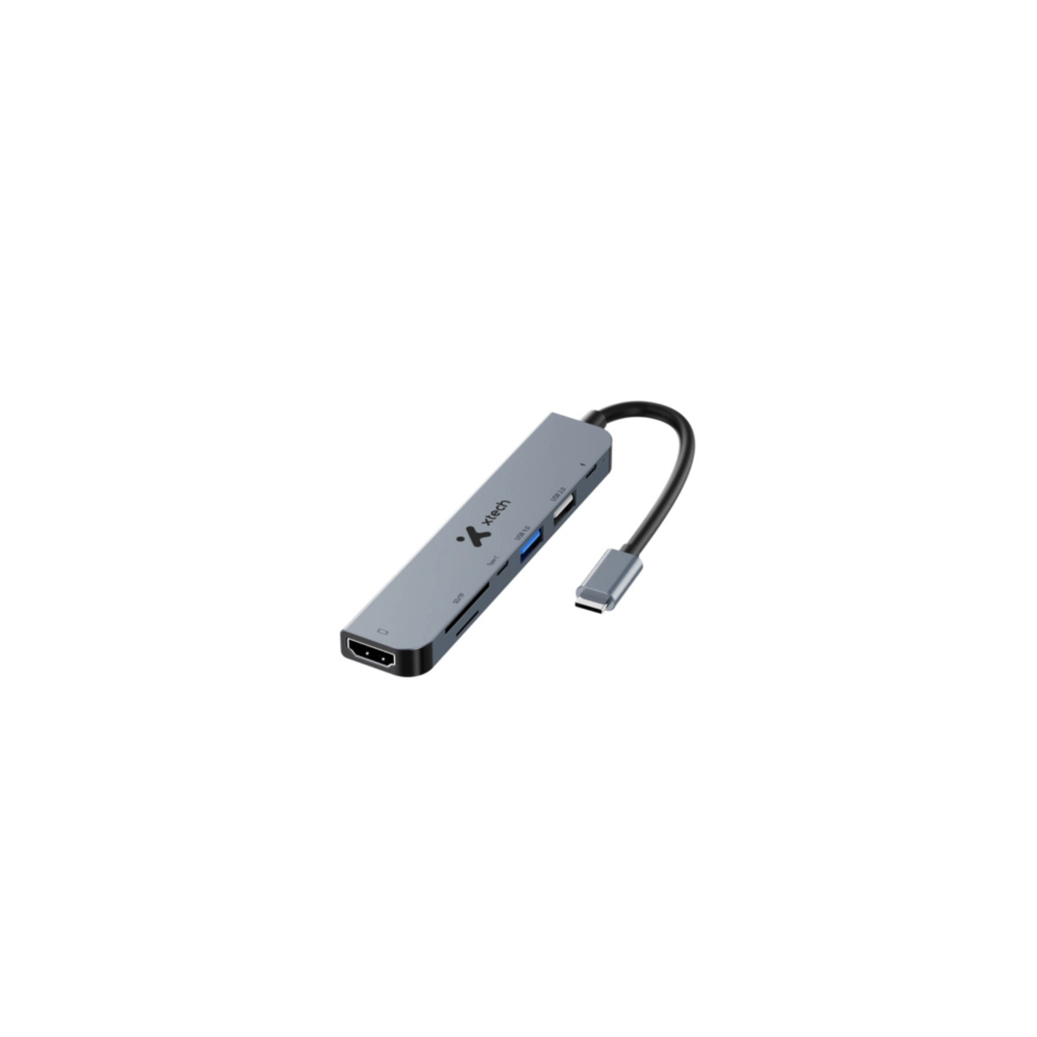 Adaptador Xtech, Multipuerto, 7 En 1 , Usb C