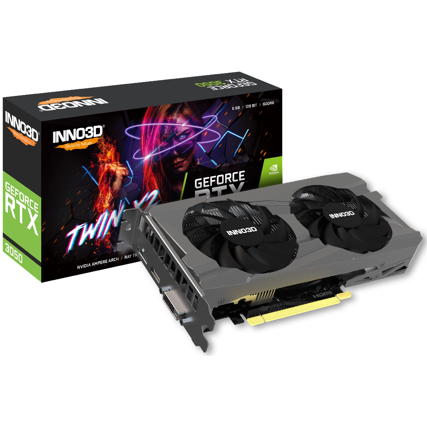 Placa De Video Inno3D Nvidia Geforce Rtx 3050 6Gb Gddr6 Twin X2