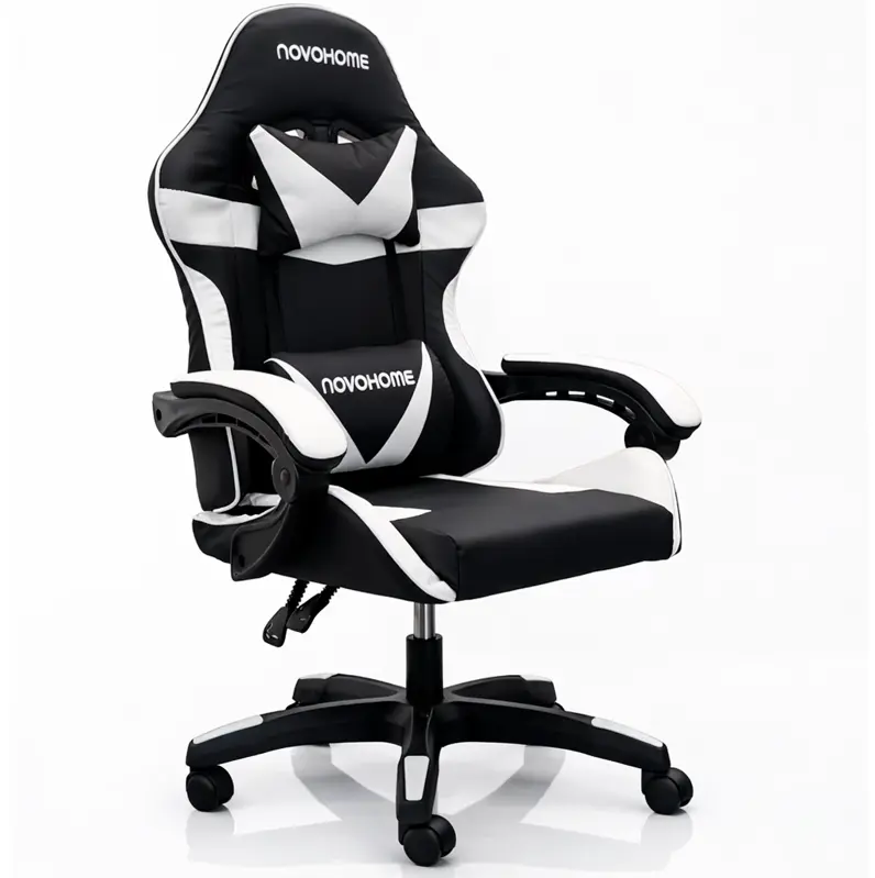 Silla Gamer Novohome  Negra Y Blanca  Nh-Gc505