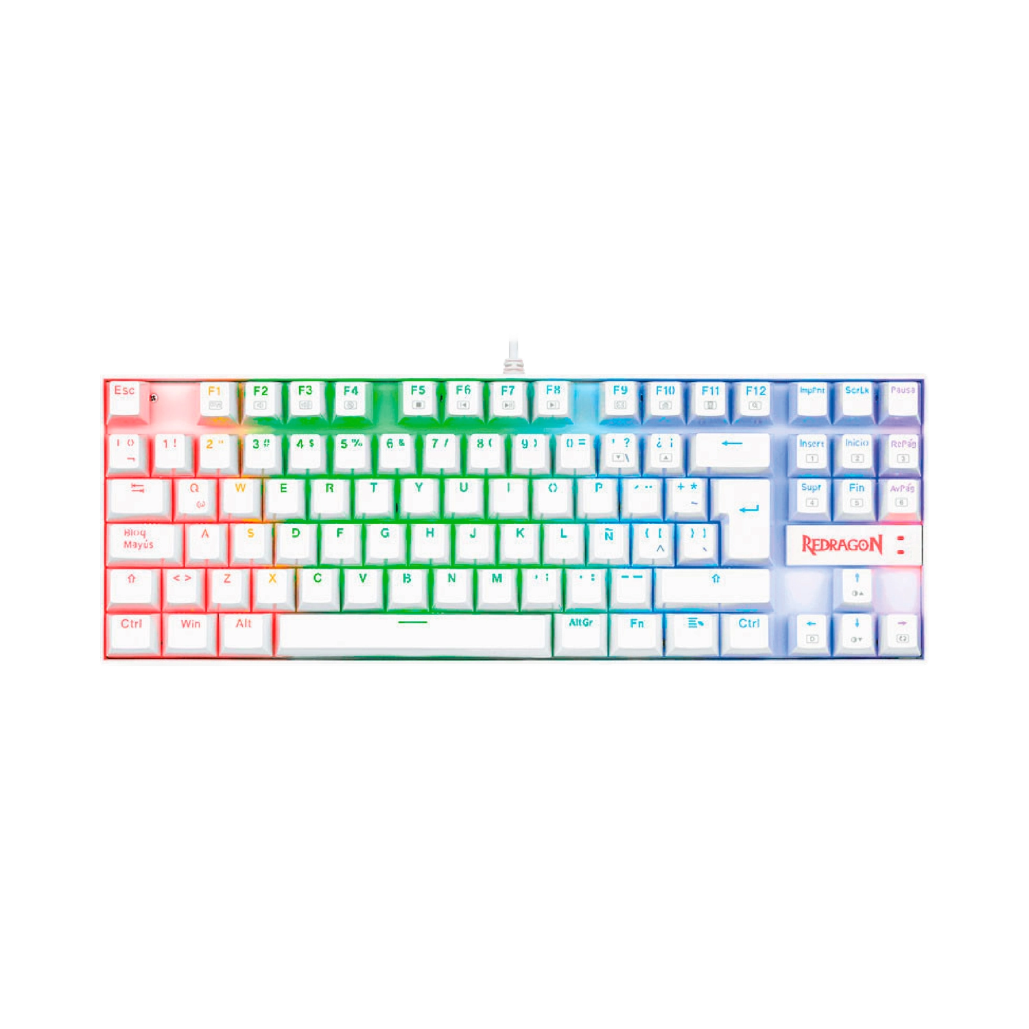 Teclado Redragon Kumara K552 Rgb Blanco