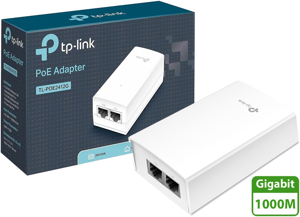 ADAPTADOR POE 48V 0.5A 24W 2 GIGABIT TP-LINK POE4824G