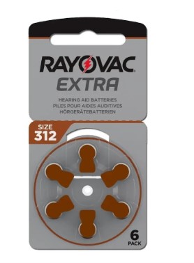 Rayovac Pila Audiologia sz 312 blister por 6 unidades