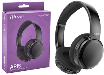 Auricular Vincha Noganet Ng-A915Bt Manos Libres Bluetooth 5.3 Incluye Cable Usb Tipo C Para Cargar Negro