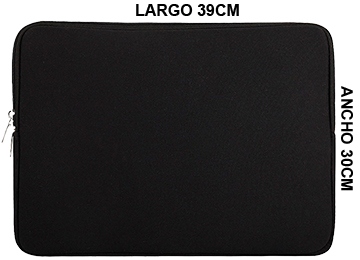 Funda Notebook 15.6 Neoprene Con Cierre Dimensiones 39X30X2Cm Negra En Bolsa