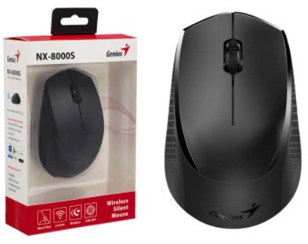Mouse Genius Nx-8000S 1200Dpi Incluye Pila Aa Negro Inalambrico Silent
