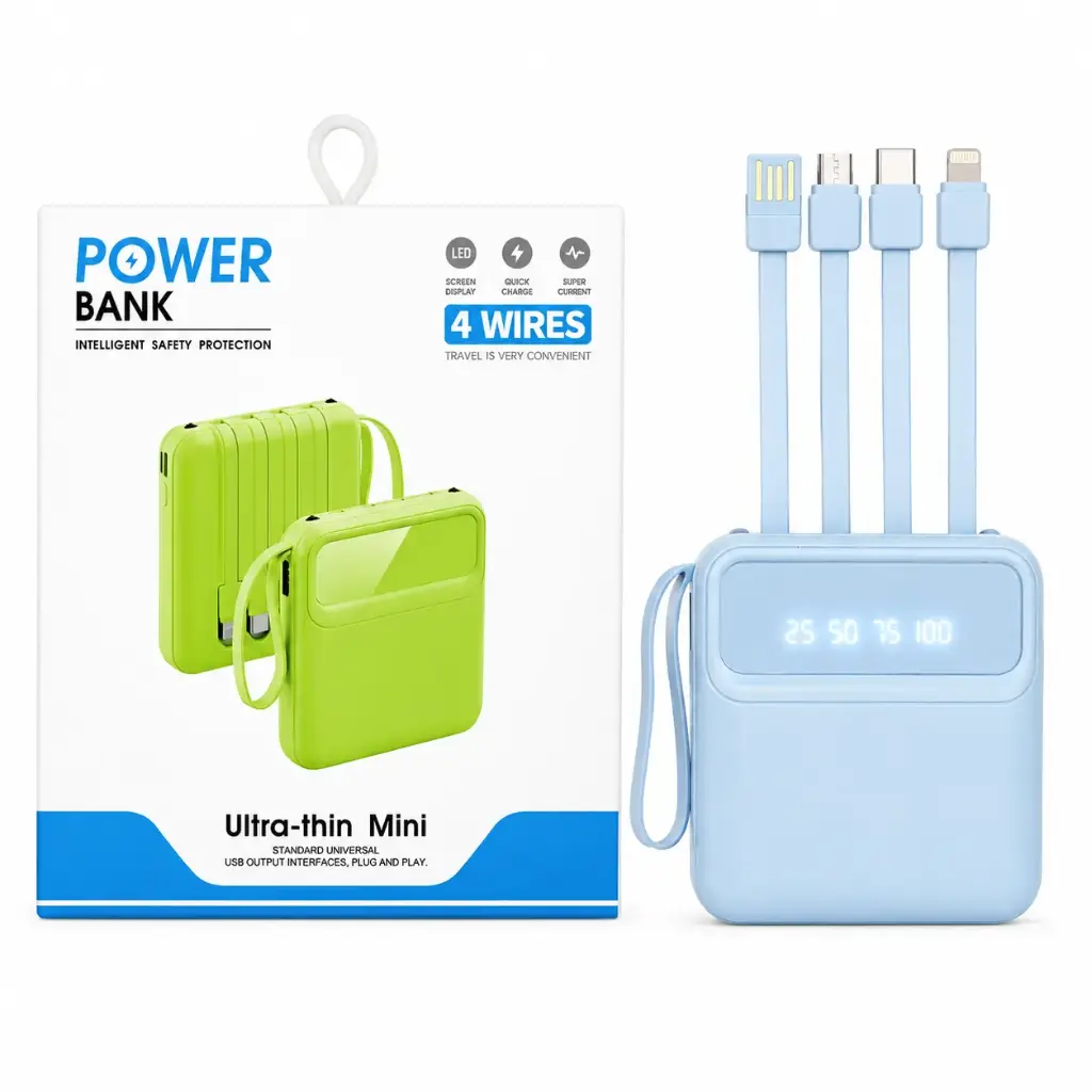 Power Bank 10.000 Mah Cargador Portatil C/ Indicador Digital Multiple Ficha E/ Cj ( B38 )