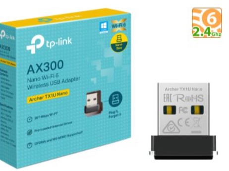 Placa De Red Wifi Usb Tp-Link Archer Tx1U Nano Ax300 Wifi 6 2.4Ghz 287Mbps
