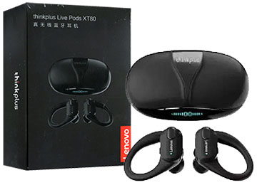 Auricular In Ear Lenovo Xt80 Sport Bluetooth Bateria Auricular 55Mah Bateria Base 500Mah Negro