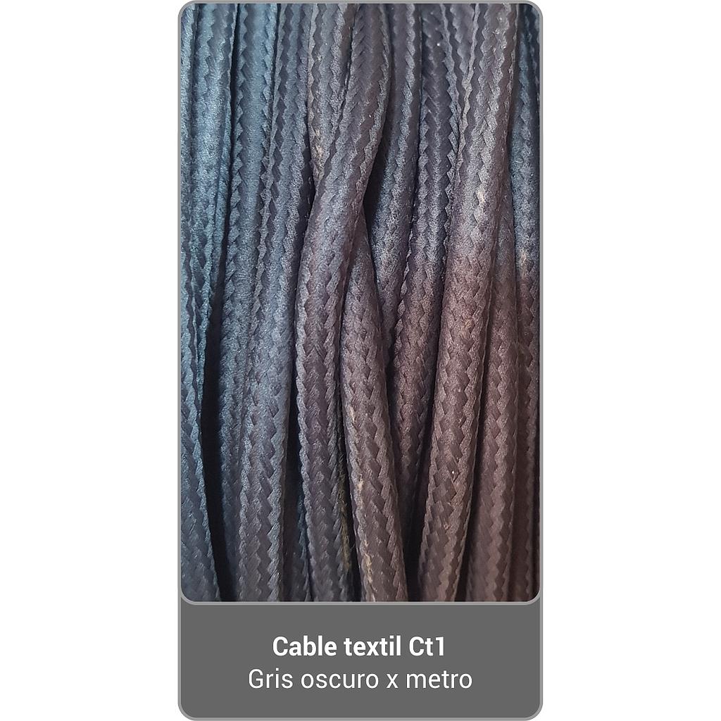 Cable Textil Ct1 - Gris Oscuro X Metro