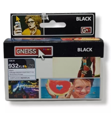 Cartucho Alternativo Gneiss Hp 932 Xl Negro