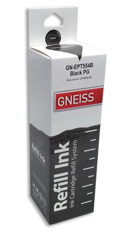 Gneiss Tinta Epson Alternativa T554/T555 70Ml Black Sistema Continuo L8160 8180